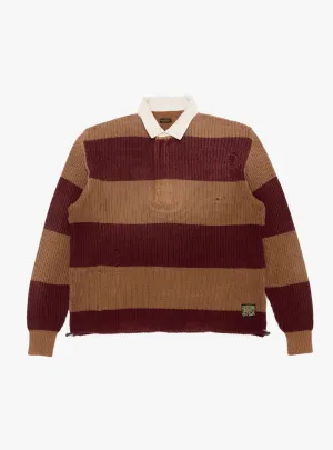 5G Cotton Knit Rugger Shirt Brown and Red