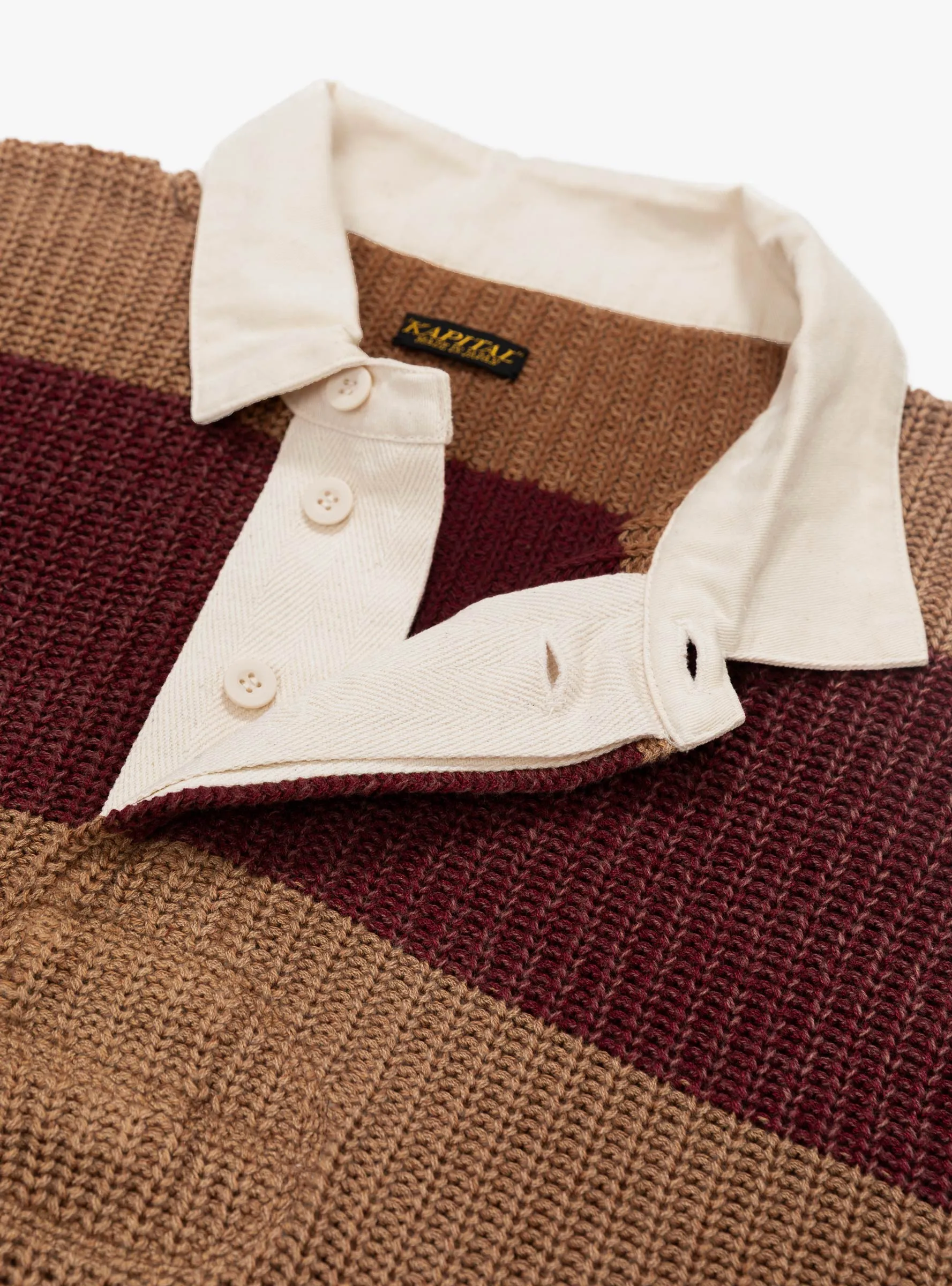 5G Cotton Knit Rugger Shirt Brown and Red