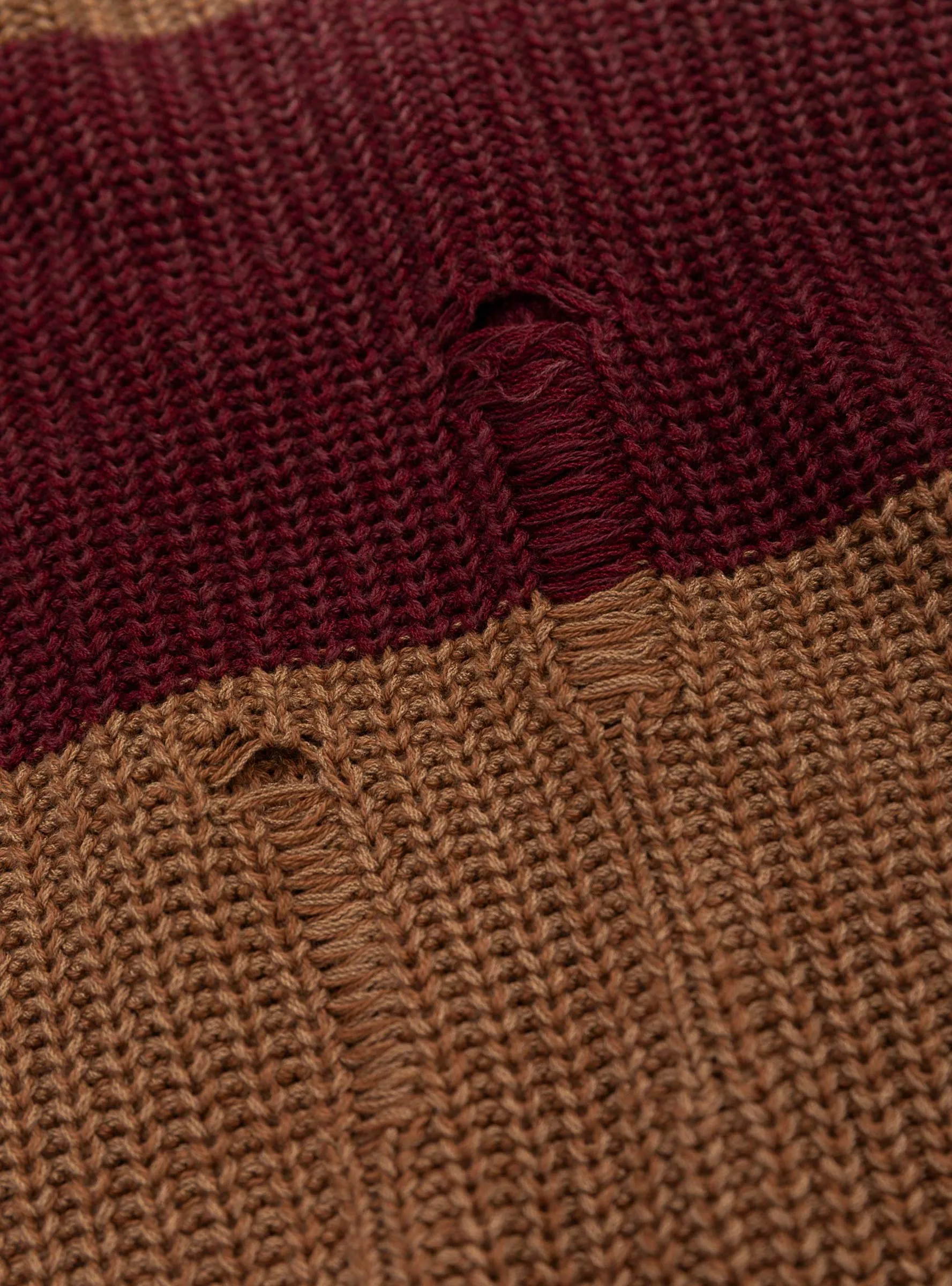 5G Cotton Knit Rugger Shirt Brown and Red