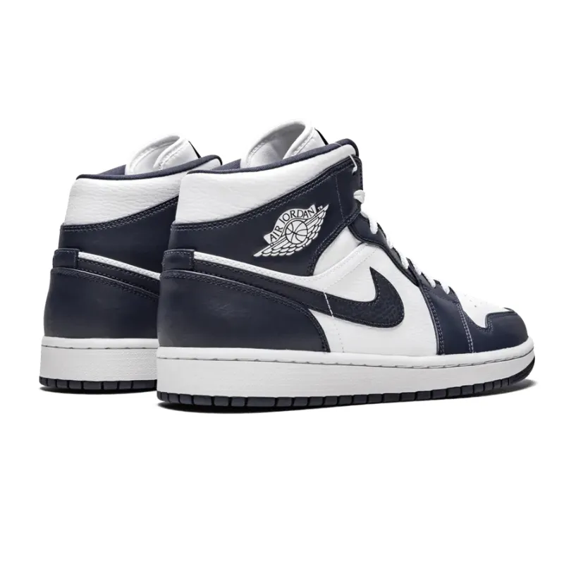 Air Jordan 1 Mid Obsidian White Metallic Gold