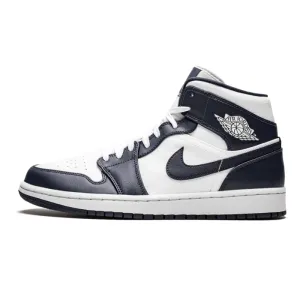 Air Jordan 1 Mid Obsidian White Metallic Gold