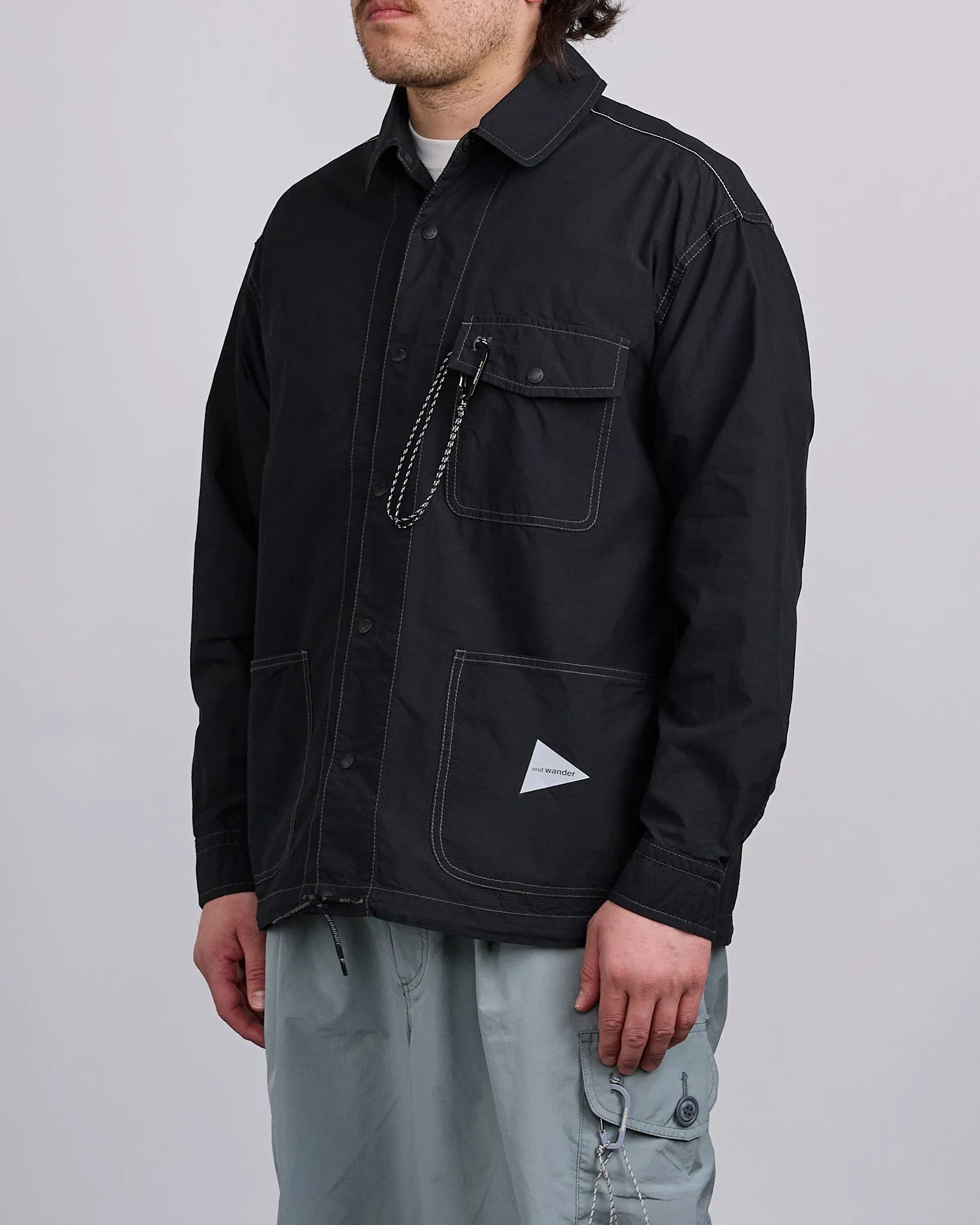 and wander Cordura Cotton Rip Shirt Jacket Black