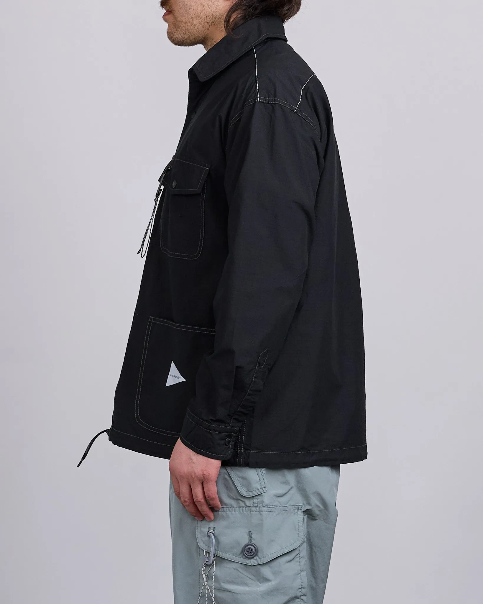 and wander Cordura Cotton Rip Shirt Jacket Black