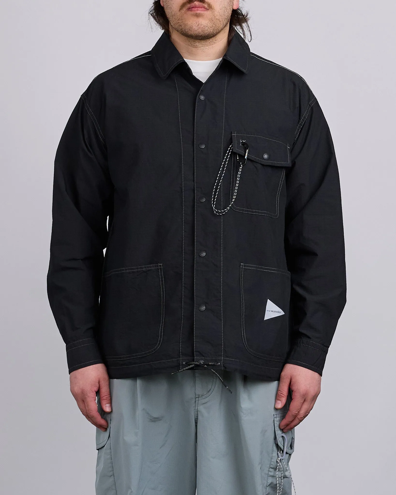and wander Cordura Cotton Rip Shirt Jacket Black