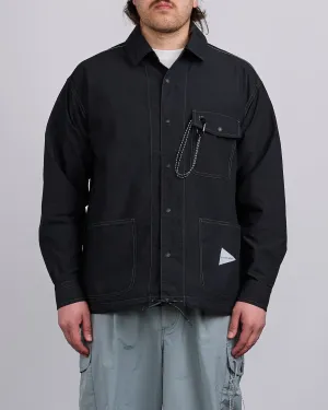 and wander Cordura Cotton Rip Shirt Jacket Black
