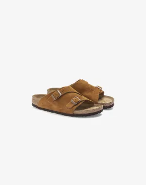 Birkenstock Zrich Suede Leather Sandal Brown