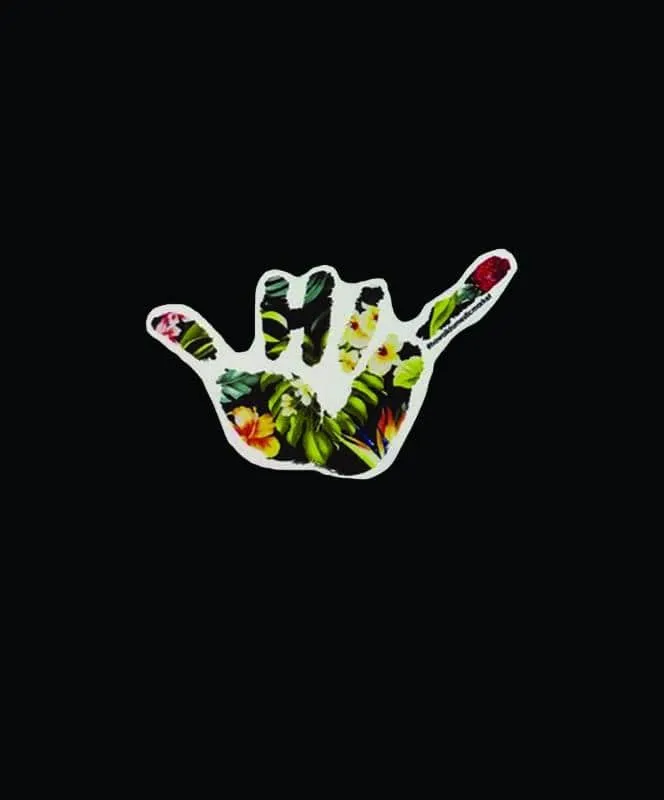 Hawaii Domestic Market - 4 HDM Small Hawaiian Floral Shaka Sticker
