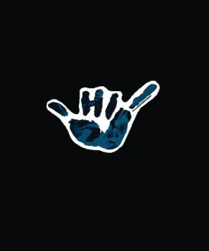 Hawaii Domestic Market - 4 HDM Small Shaka Blue Floral Sticker