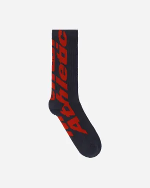 Inner Logo Socks Anthracite Grey / Red