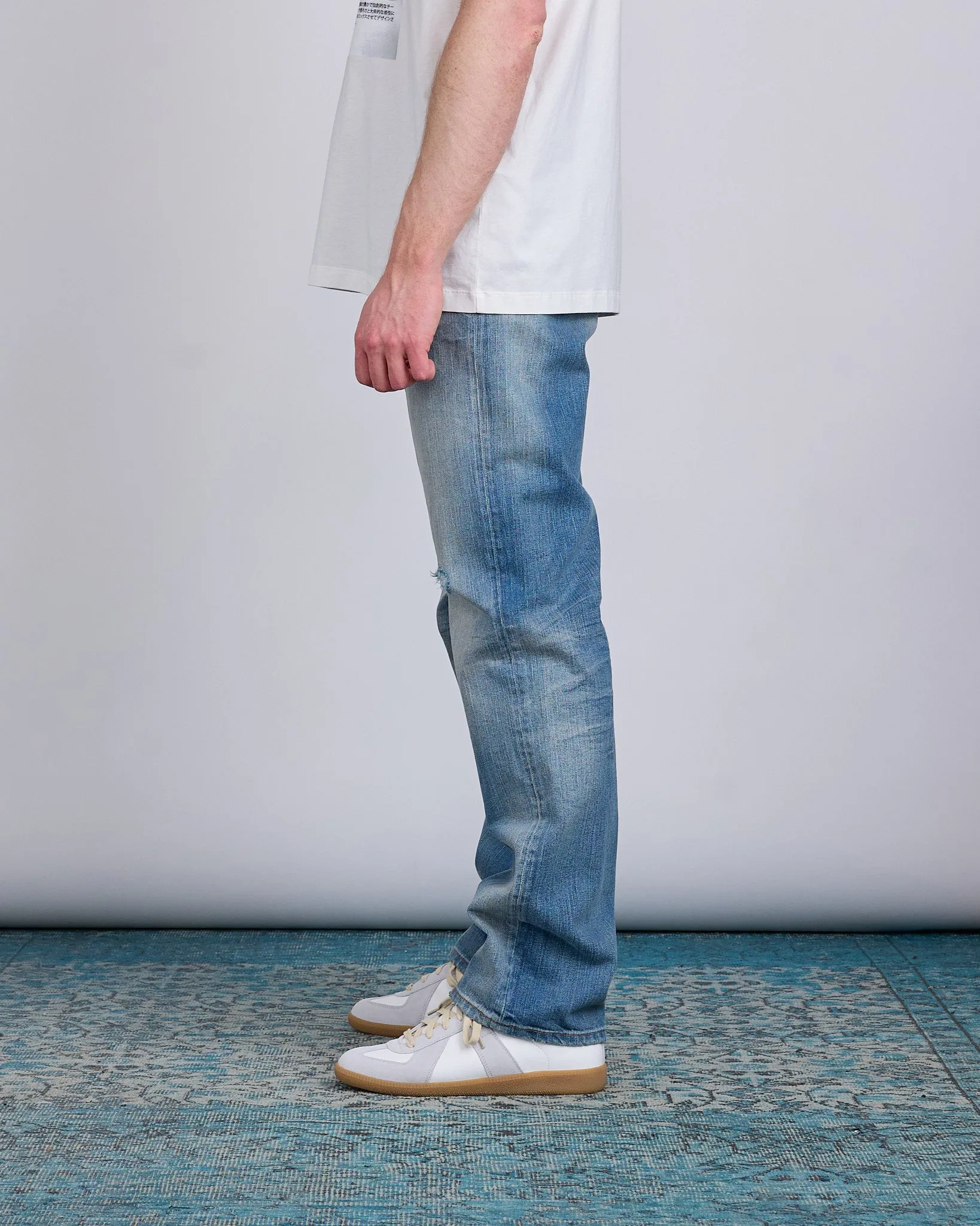 Maison Margiela MM6 Distressed Denim Jean Medium Blue
