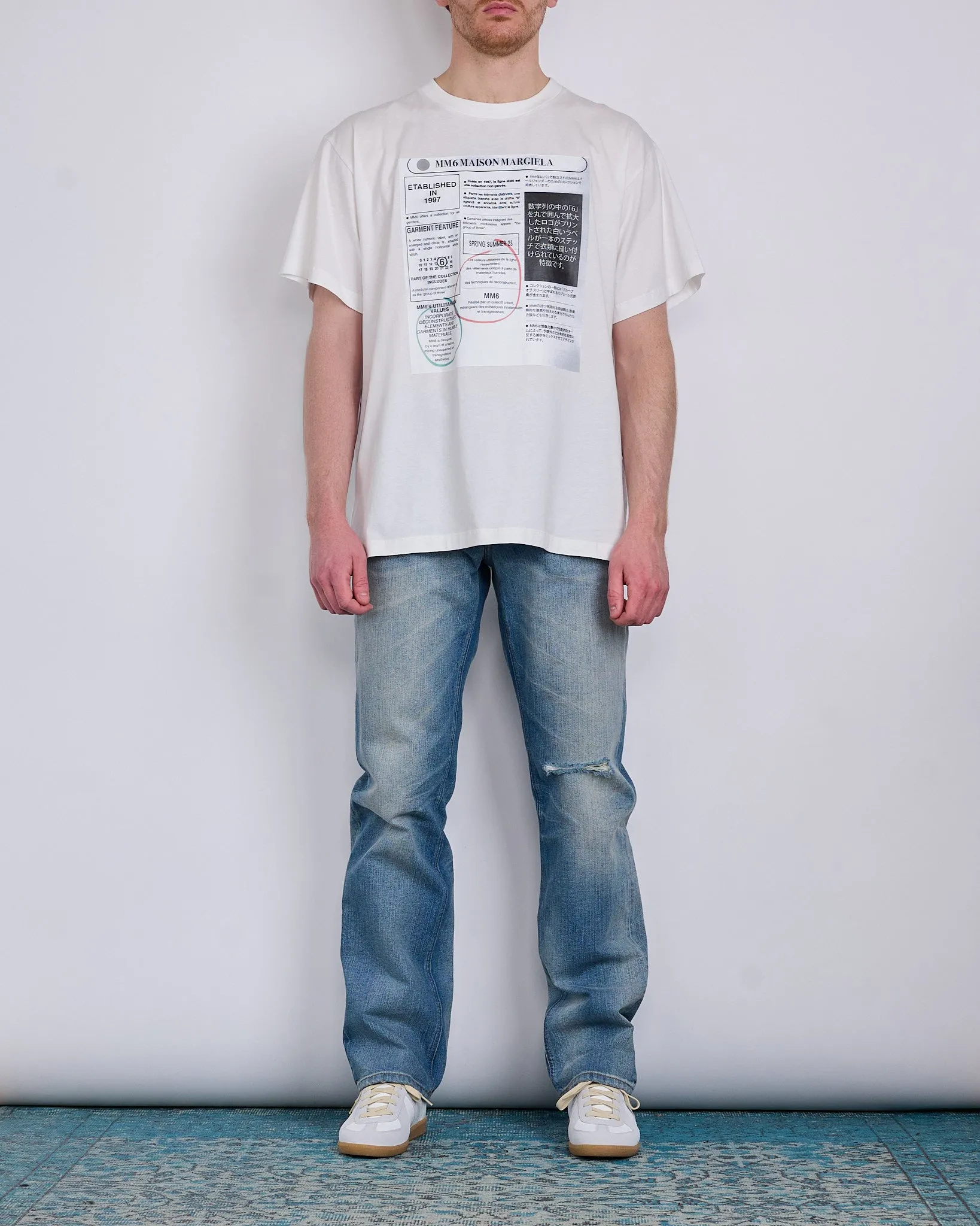 Maison Margiela MM6 Distressed Denim Jean Medium Blue