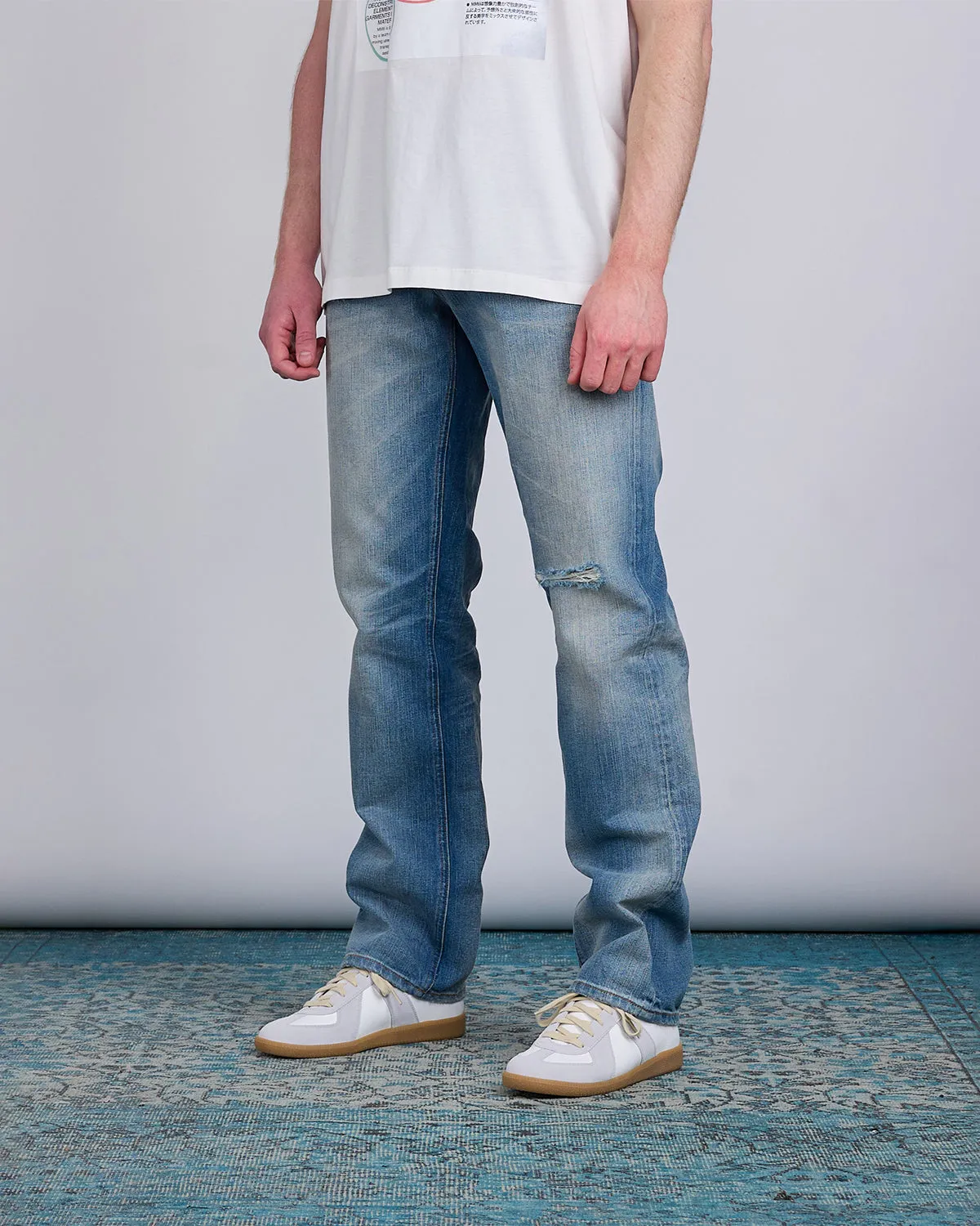 Maison Margiela MM6 Distressed Denim Jean Medium Blue