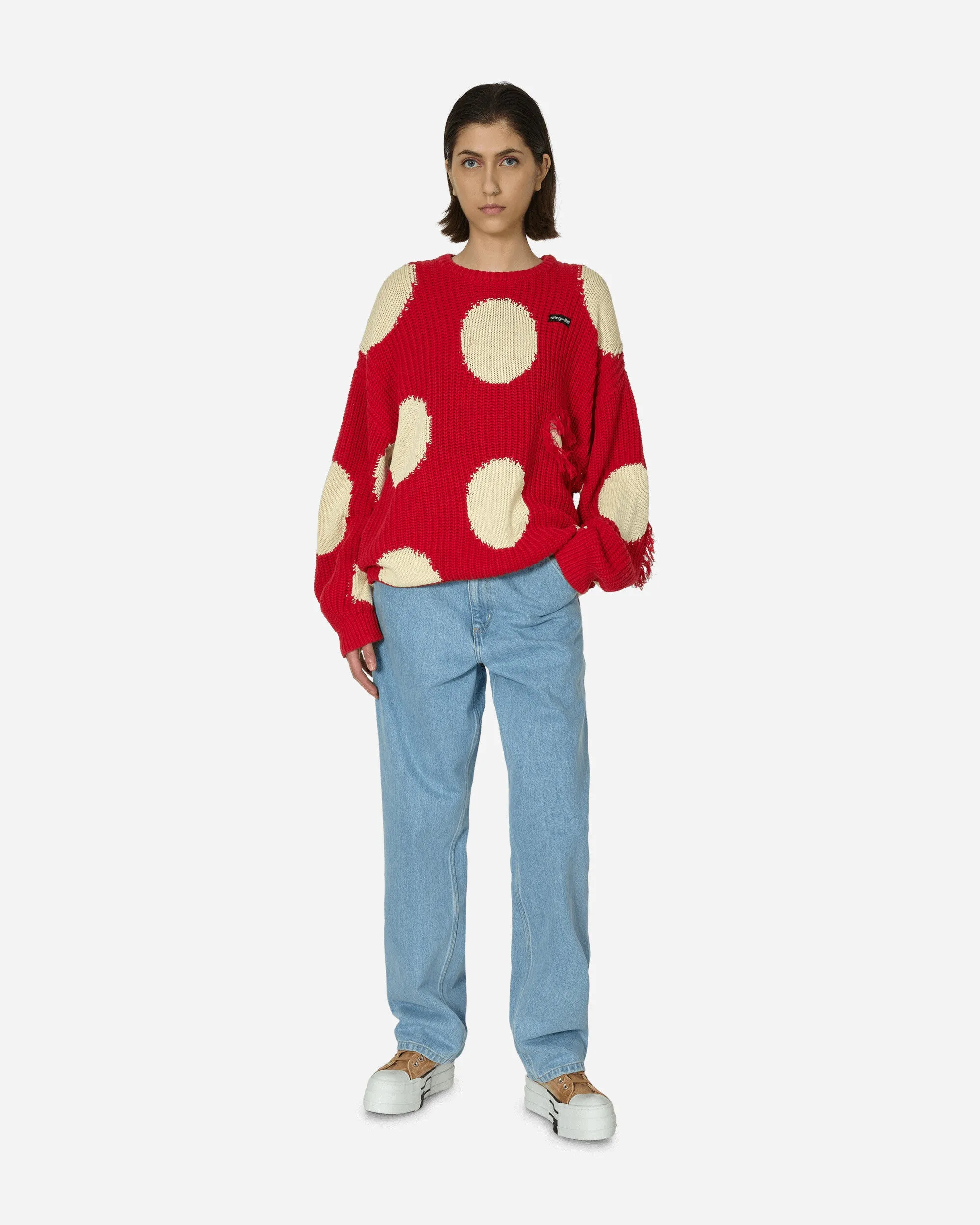 Mashroom Knit Sweater Red