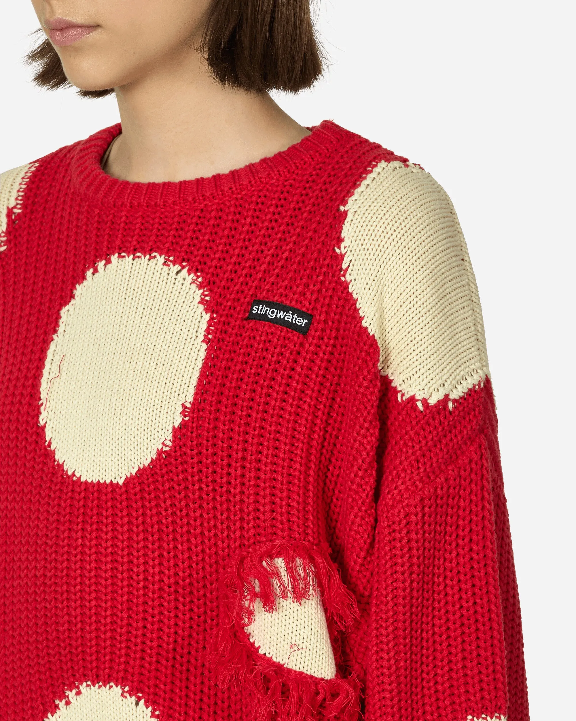Mashroom Knit Sweater Red