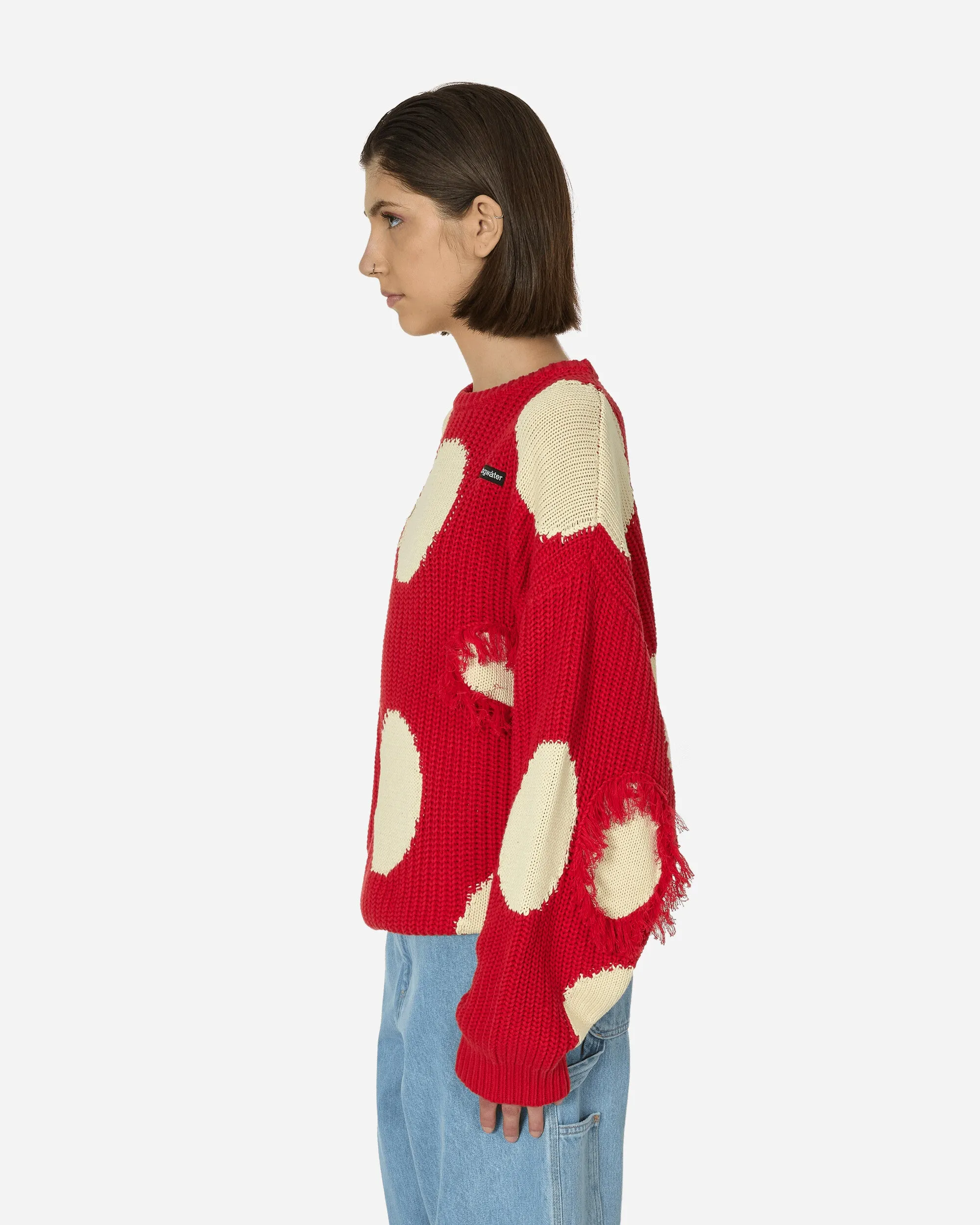 Mashroom Knit Sweater Red