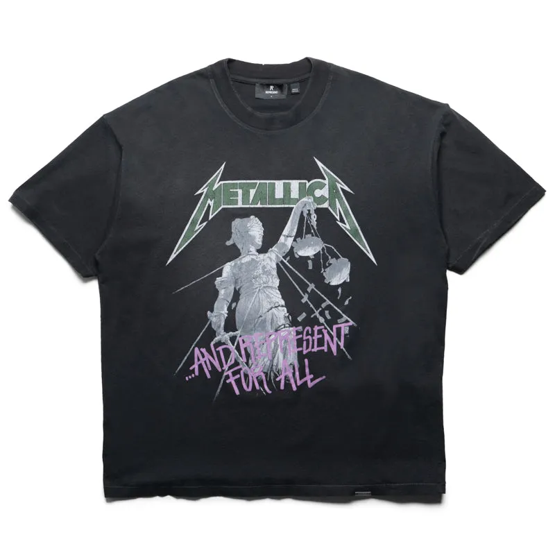 Metallica x Represent Justice Tee - Stained Black