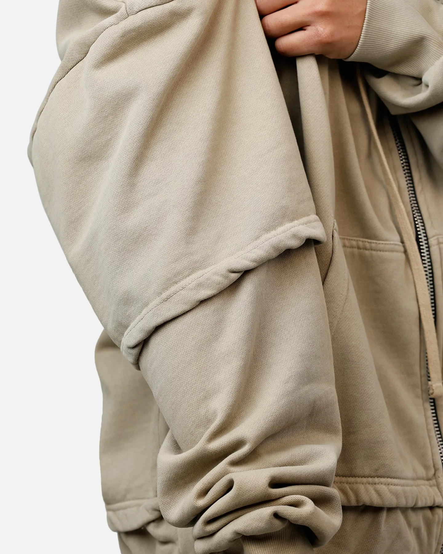 MNML Double Layer Zipper Sweater Washed Earth