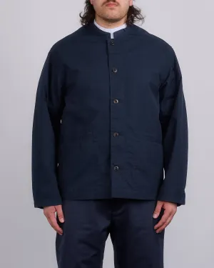 nanamica Band Collar Weather Cloth Jacket Navy