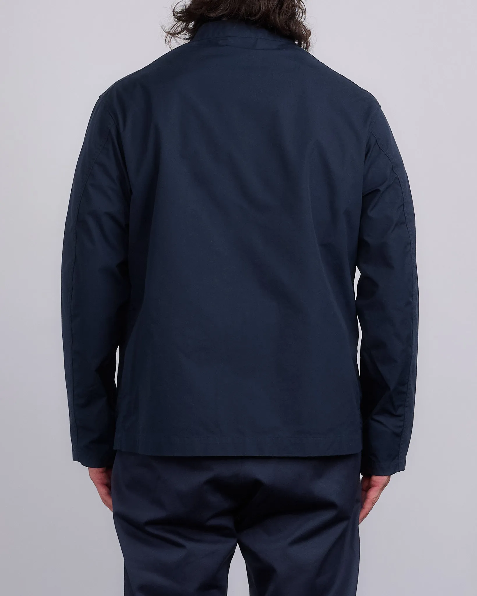 nanamica Band Collar Weather Cloth Jacket Navy