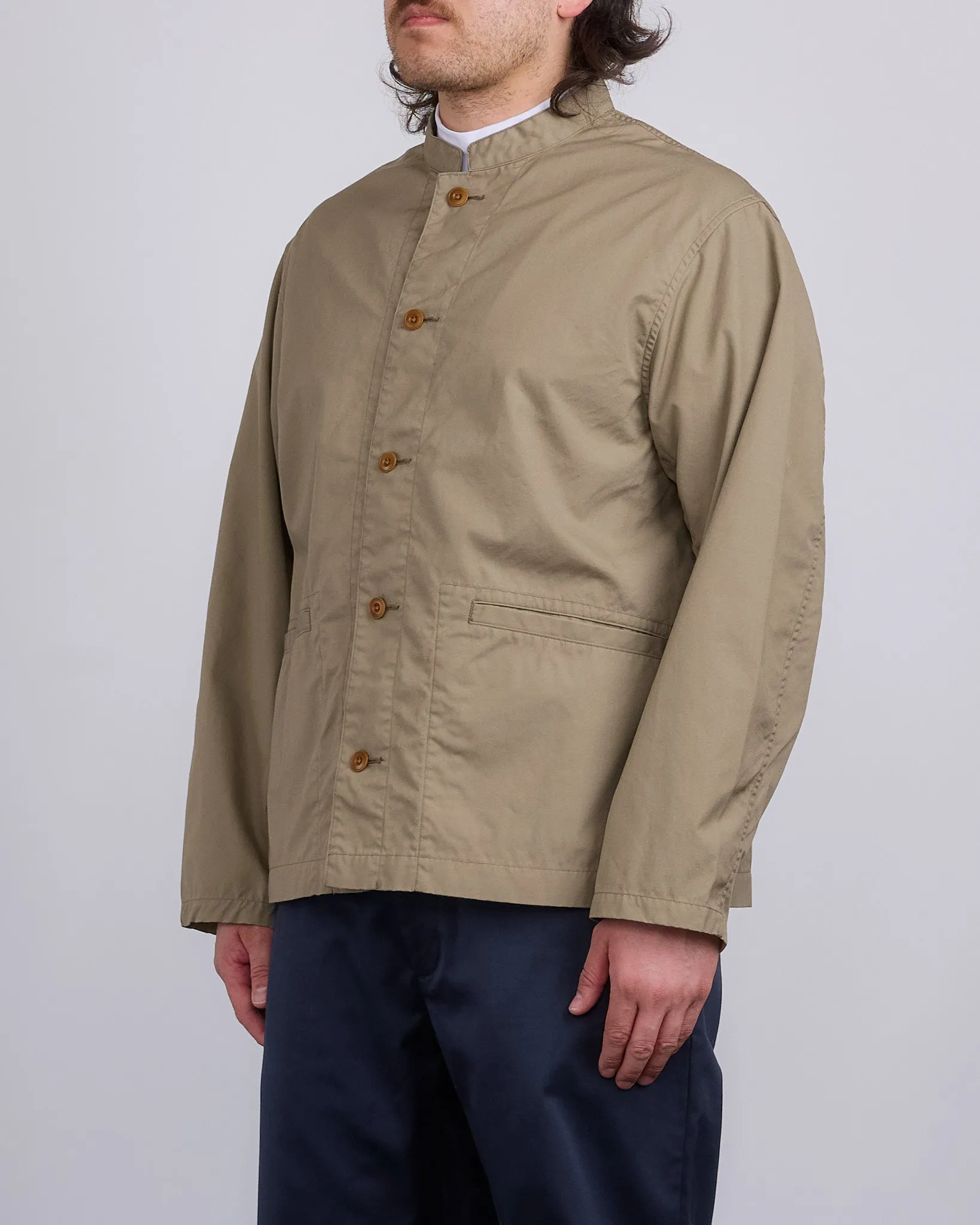 nanamica Band Collar Weather Cloth Jacket Taupe