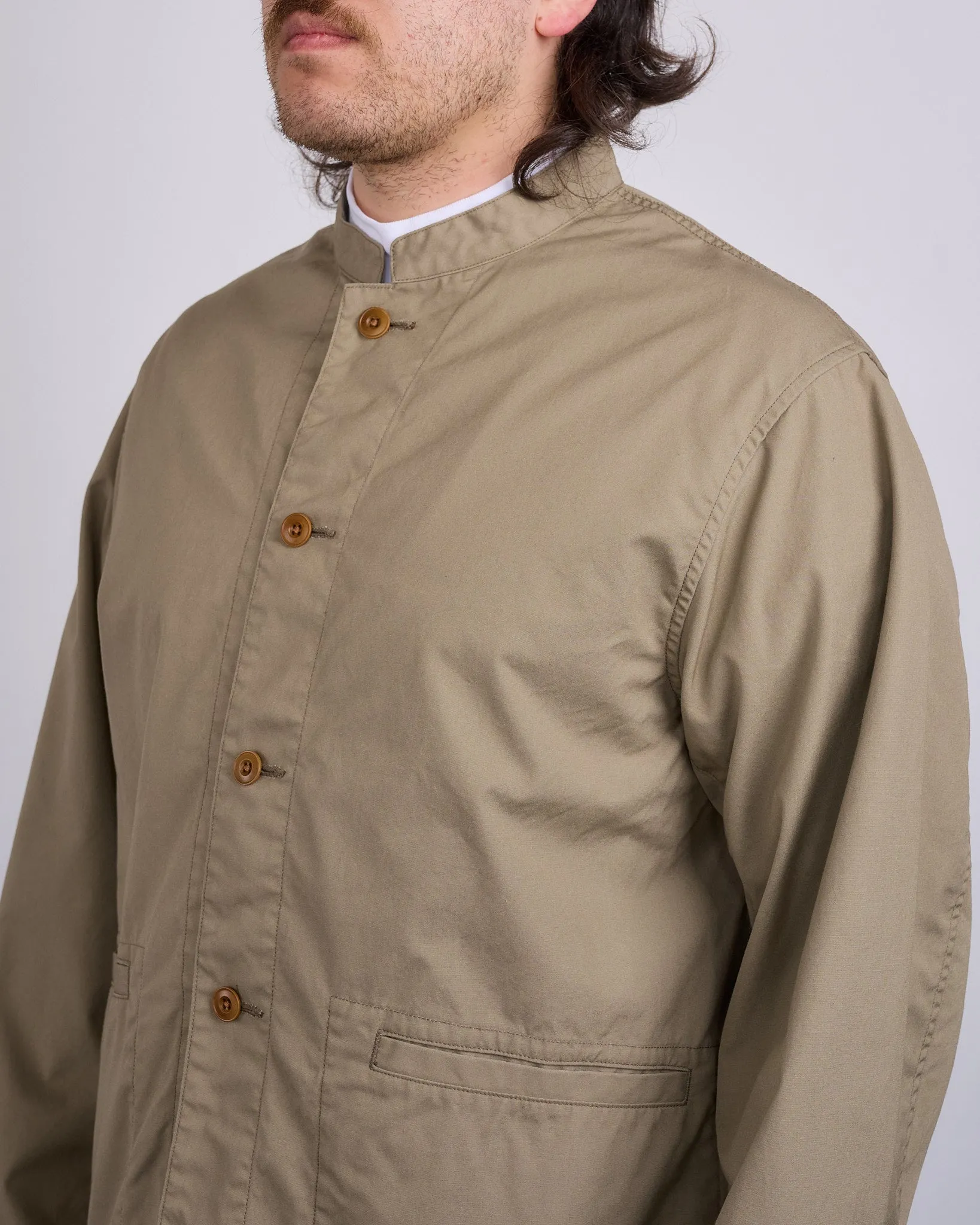 nanamica Band Collar Weather Cloth Jacket Taupe