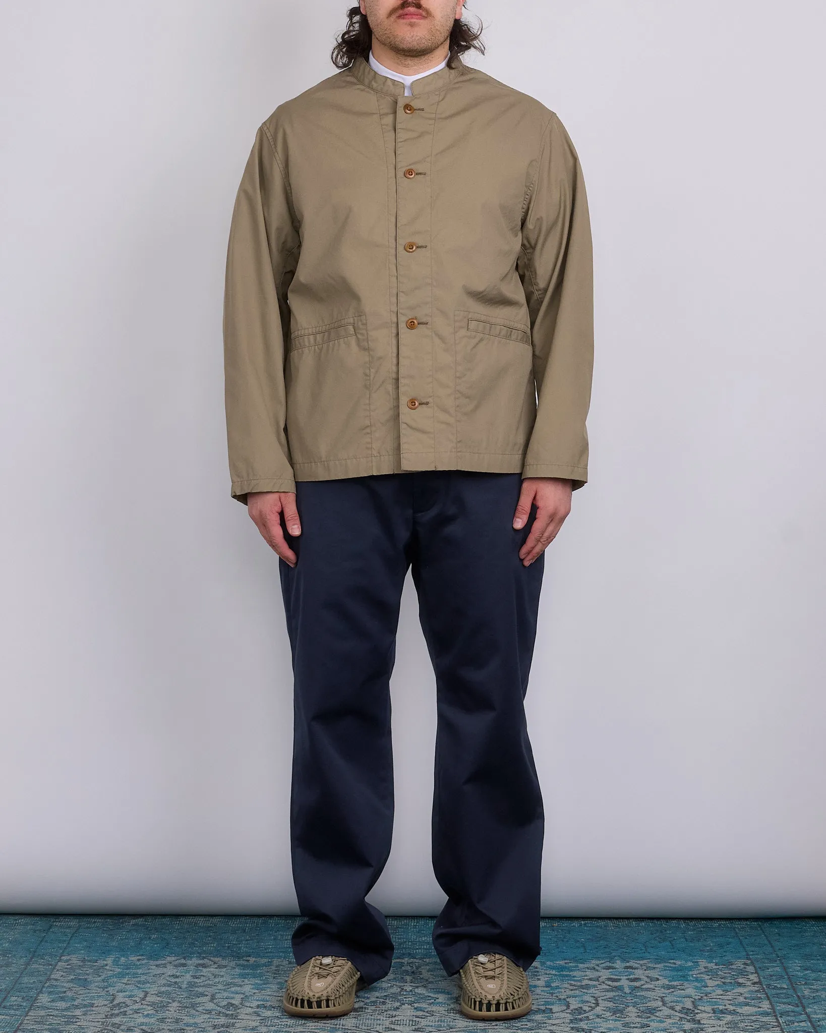 nanamica Band Collar Weather Cloth Jacket Taupe