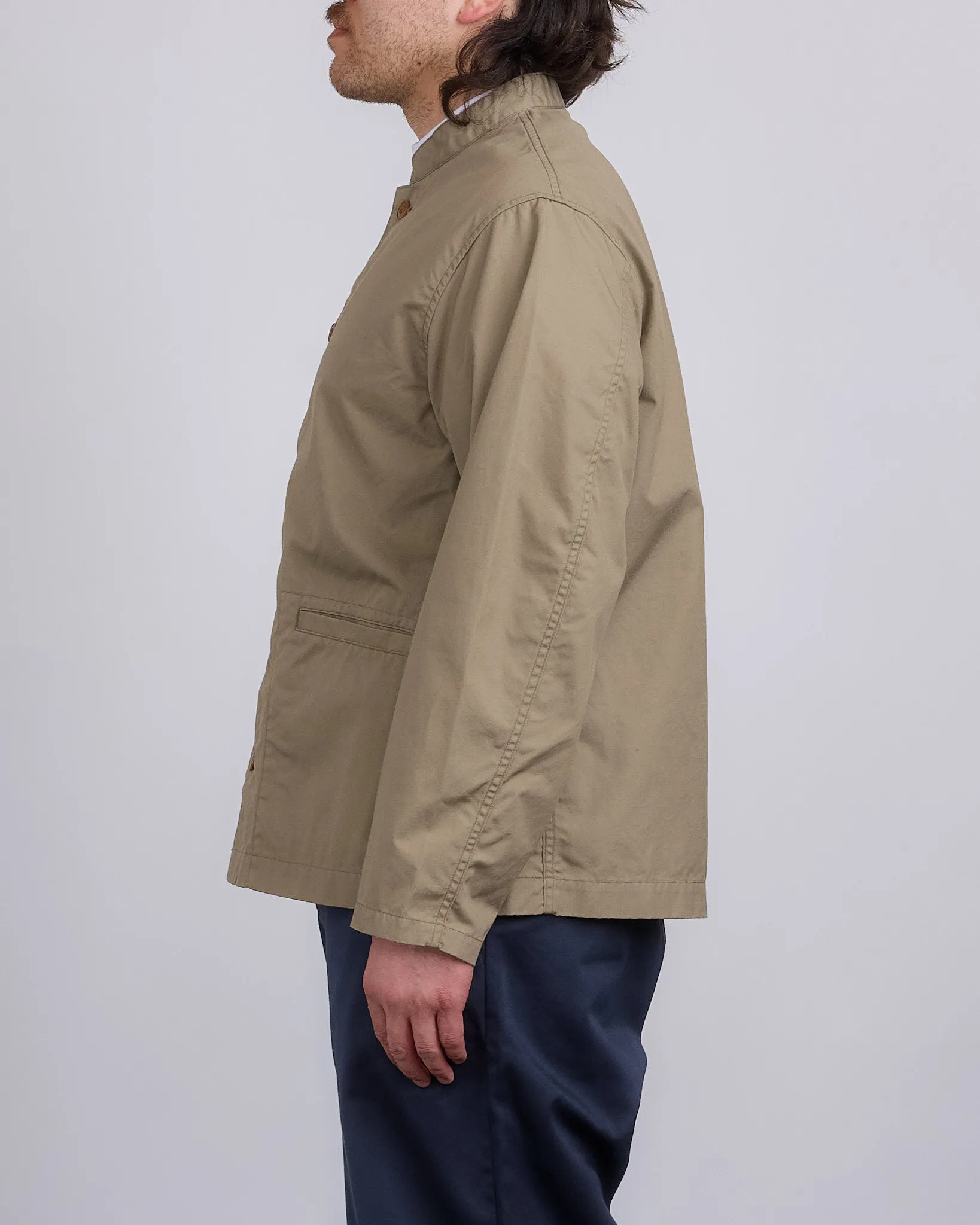 nanamica Band Collar Weather Cloth Jacket Taupe