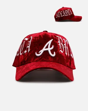 New Era Atlanta Braves 'Velvet Gothic Script' 9FORTY A-Frame Snapback Maroon