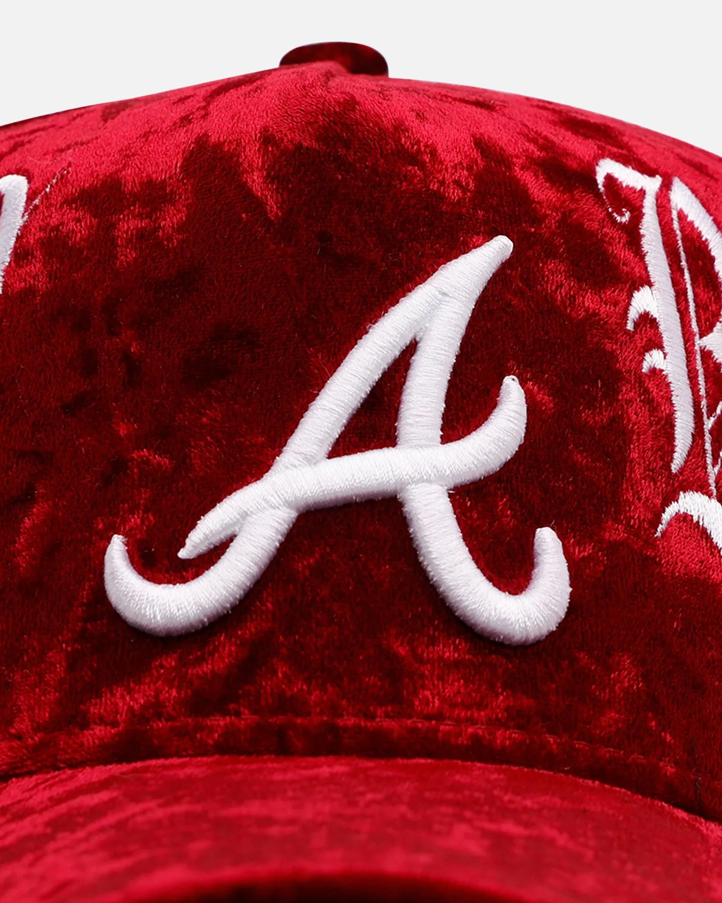 New Era Atlanta Braves 'Velvet Gothic Script' 9FORTY A-Frame Snapback Maroon