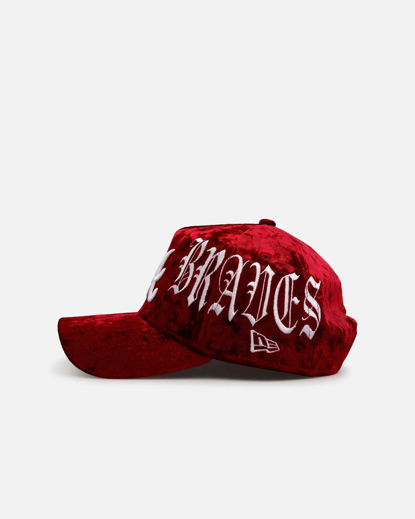 New Era Atlanta Braves 'Velvet Gothic Script' 9FORTY A-Frame Snapback Maroon