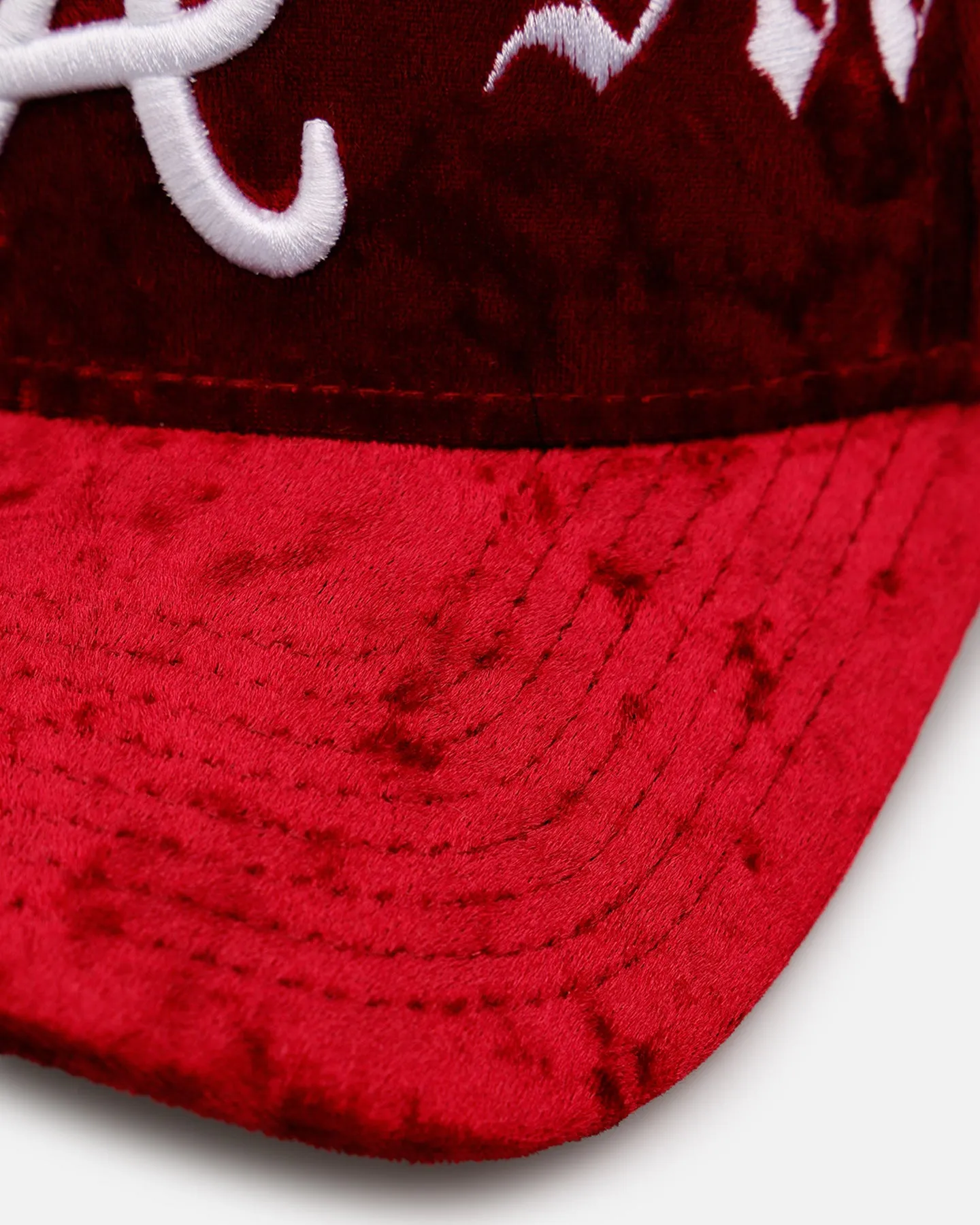 New Era Atlanta Braves 'Velvet Gothic Script' 9FORTY A-Frame Snapback Maroon