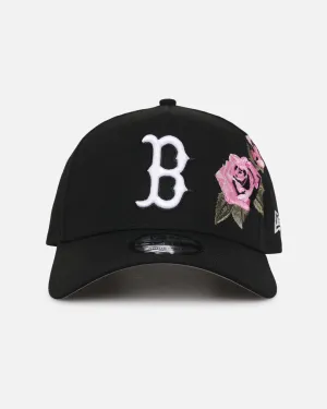New Era Boston Red Sox 'Rose Embroidery' 9FORTY A-Frame Snapback Black/Pink
