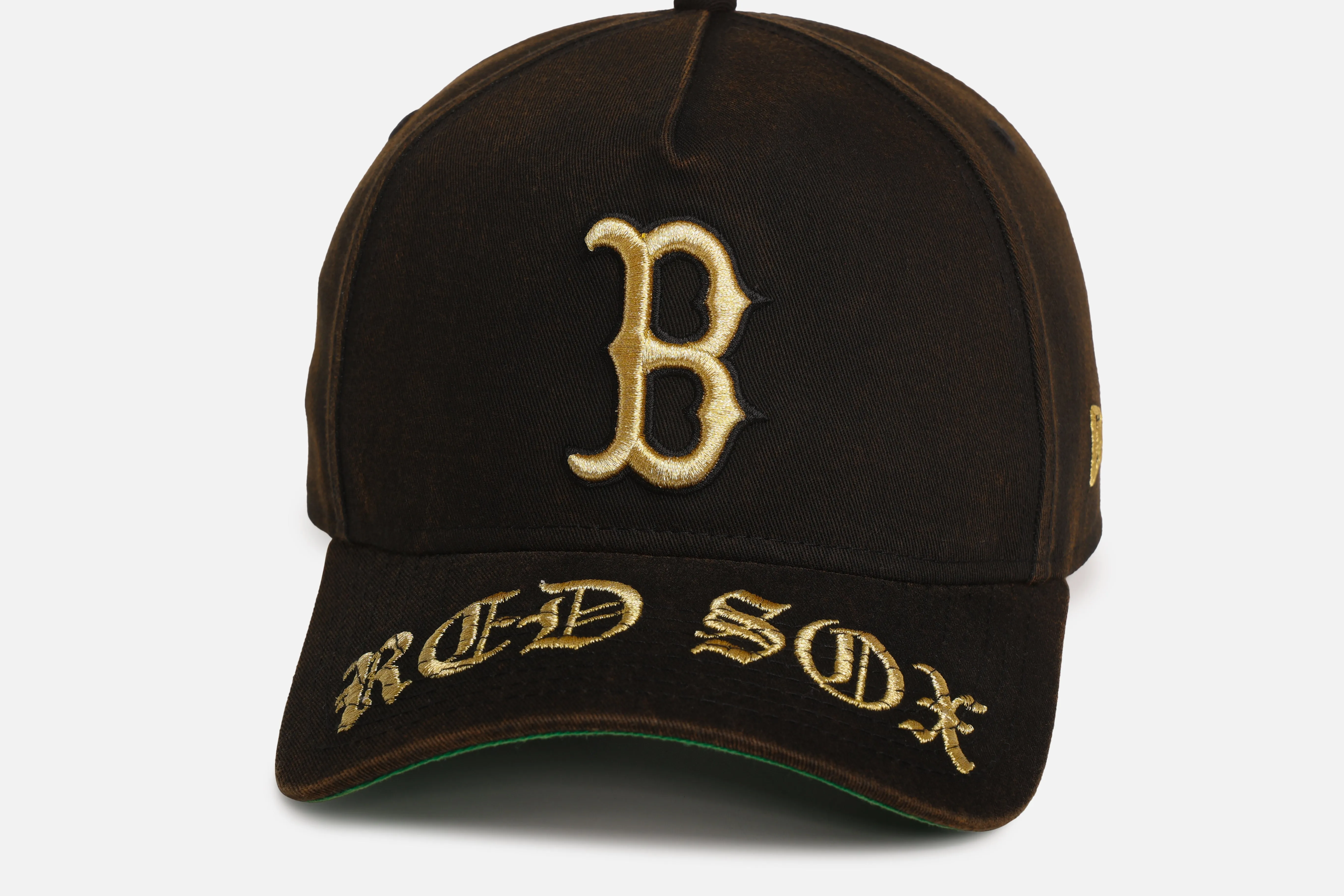 New Era Boston Red Sox 'Washed Gothic Visor' 9OFRTY A-Frame Snapback Black