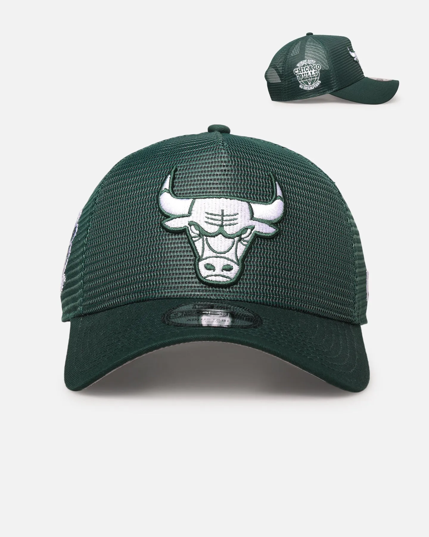 New Era Chicago Bulls 'Polychromatic Mesh' 9FORTY A-Frame Snapback Dark Green