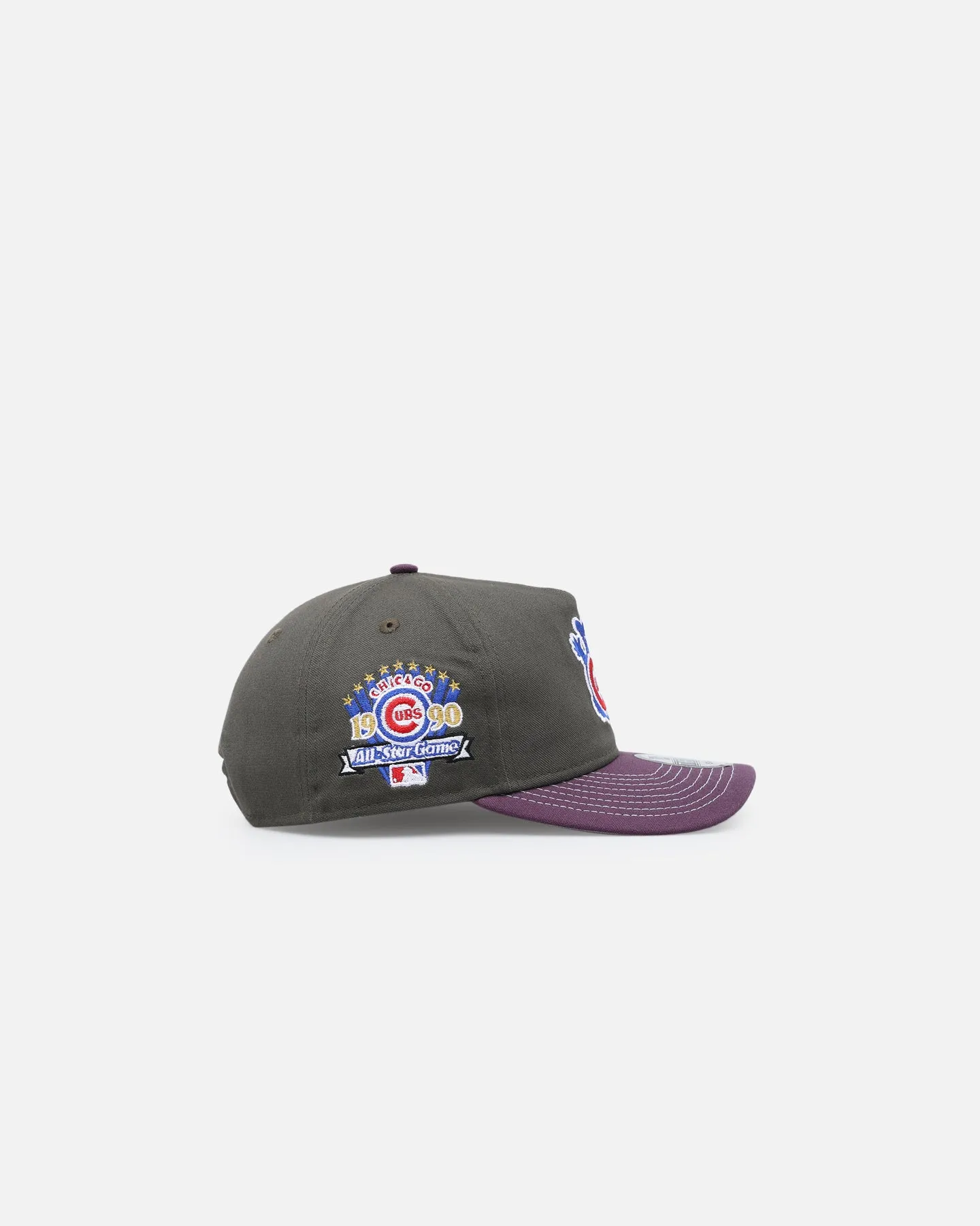 New Era Chicago Cubs 'Contrast Visor' Pre-Curved Golfer Snapback Moss/Plum