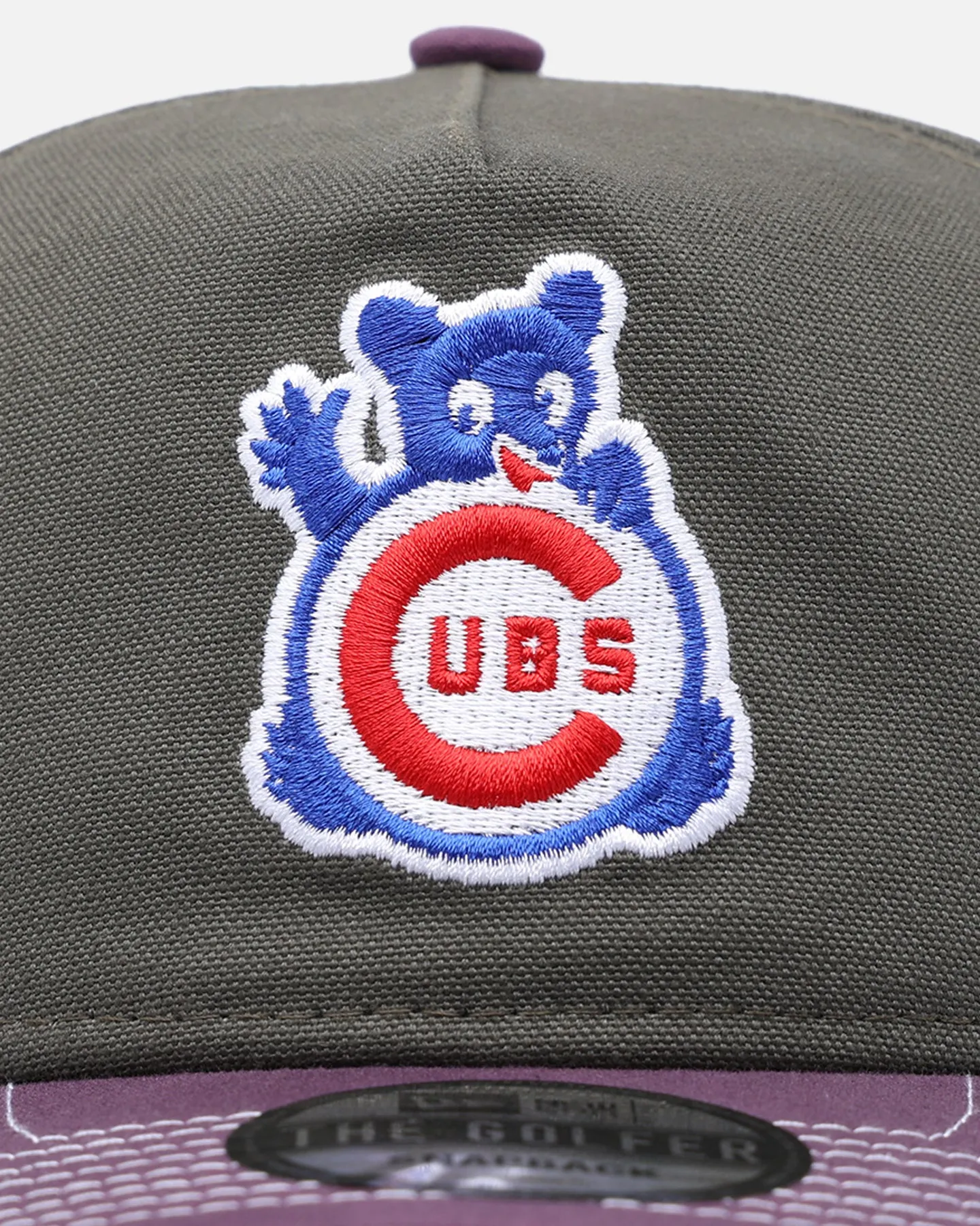 New Era Chicago Cubs 'Contrast Visor' Pre-Curved Golfer Snapback Moss/Plum