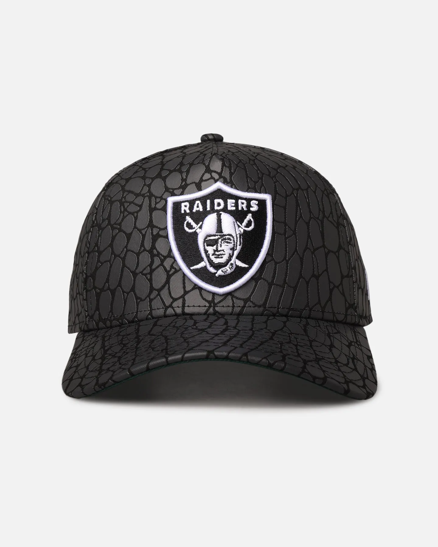 New Era Las Vegas Raiders 'Faux Croc' 9FORTY A-Frame Snapback Black