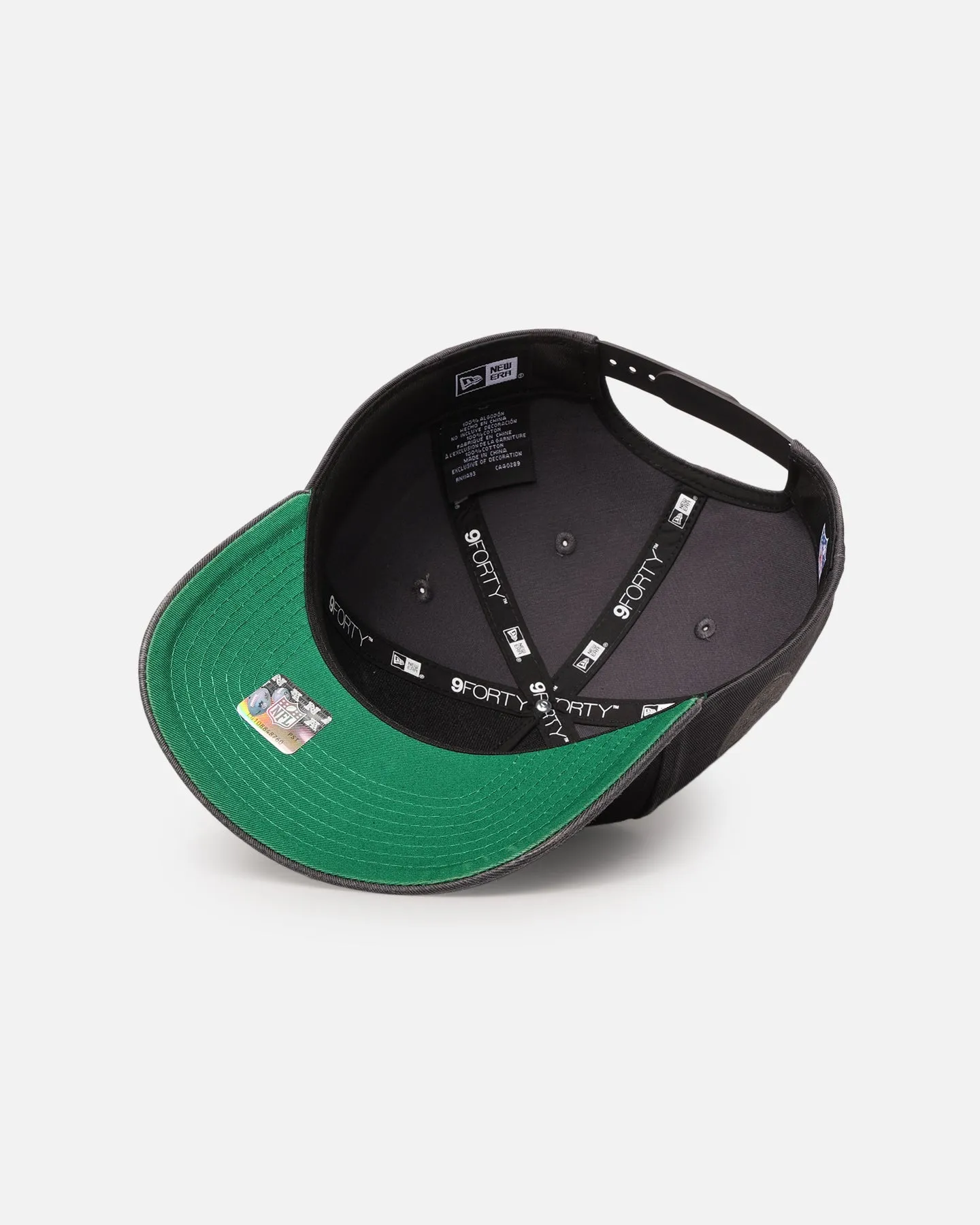 New Era Las Vegas Raiders 'Graphite Script' 9FORTY A-Frame Snapback Washed Graphite