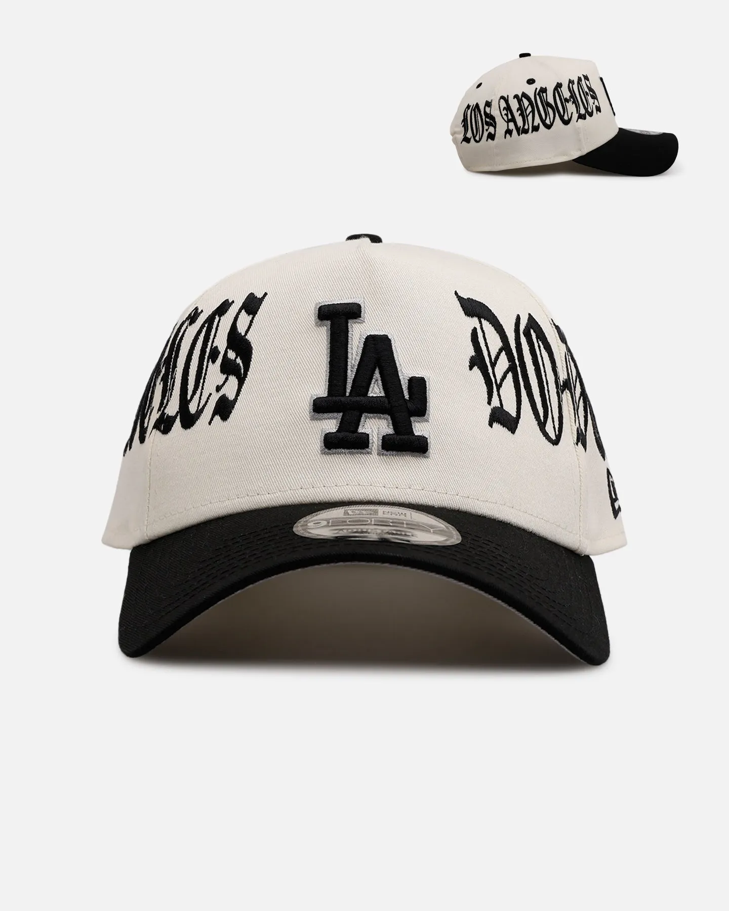 New Era Los Angeles Dodgers 'Gothic Script Two Tone' 9FORTY A-Frame Snapback Chrome/Black