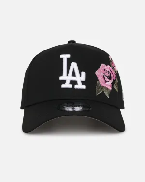 New Era Los Angeles Dodgers 'Pink Rose Embroidery' 9FORTY A-Frame Snapback Black/Pink