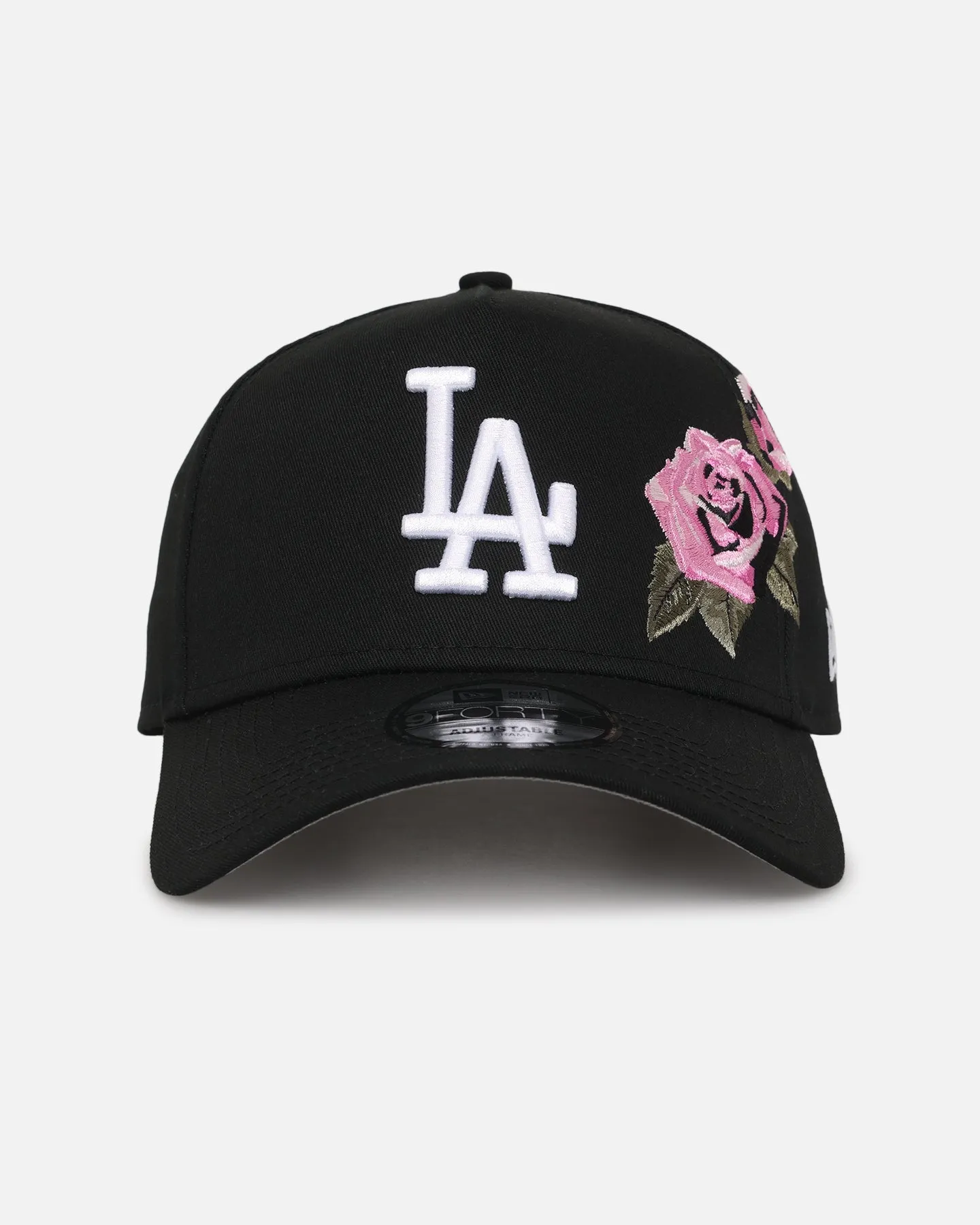 New Era Los Angeles Dodgers 'Pink Rose Embroidery' 9FORTY A-Frame Snapback Black/Pink