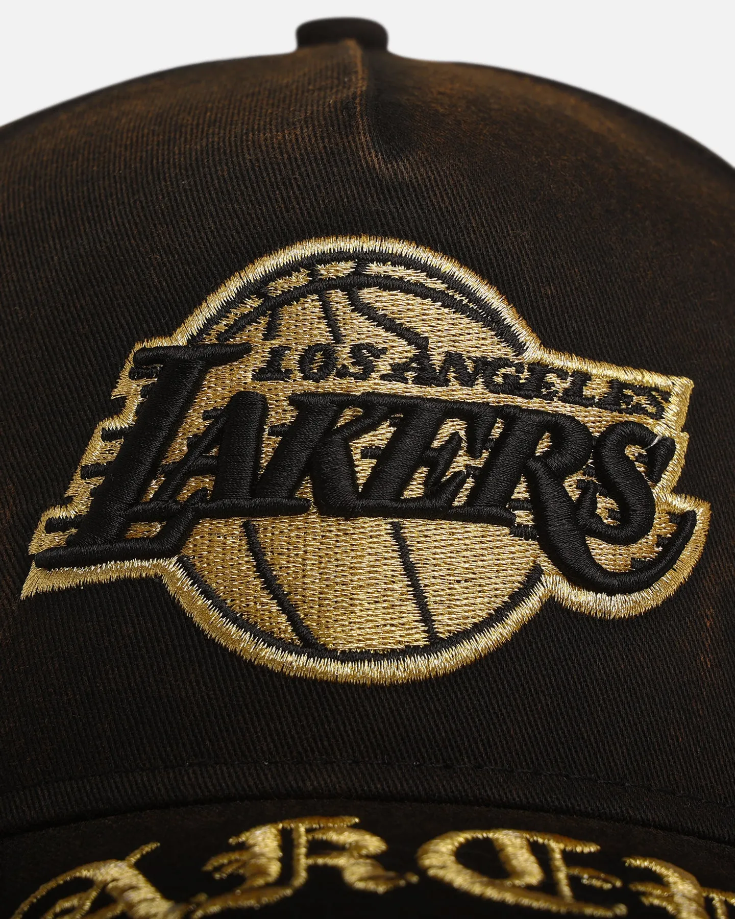 New Era Los Angeles Lakers 'Washed Gothic Visor' 9OFRTY A-Frame Snapback Black