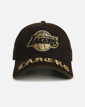 New Era Los Angeles Lakers 'Washed Gothic Visor' 9OFRTY A-Frame Snapback Black