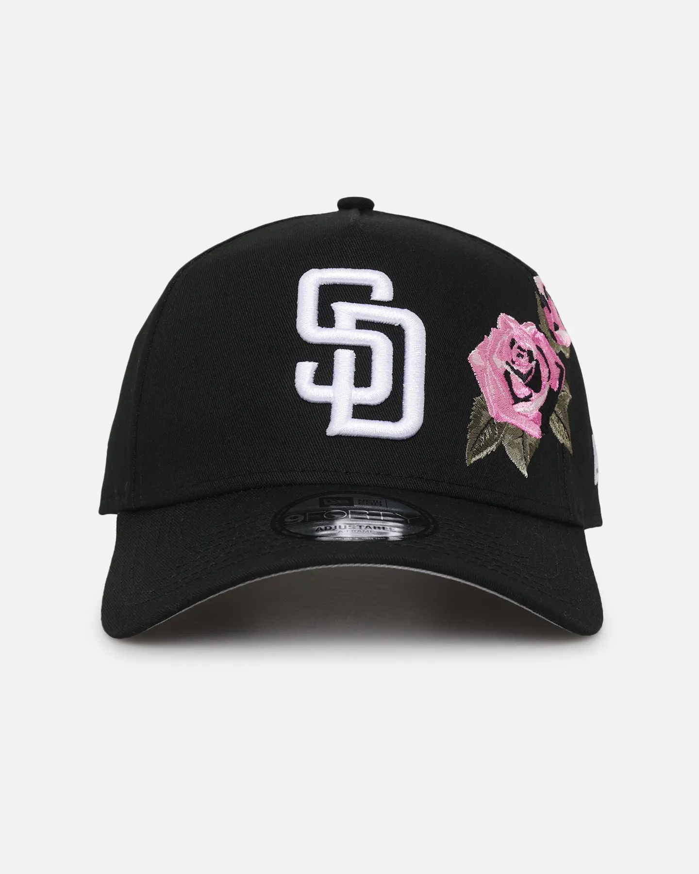 New Era San Diego Padres 'Pink Rose Embroidery' 9FORTY A-Frame Snapback Black/Pink
