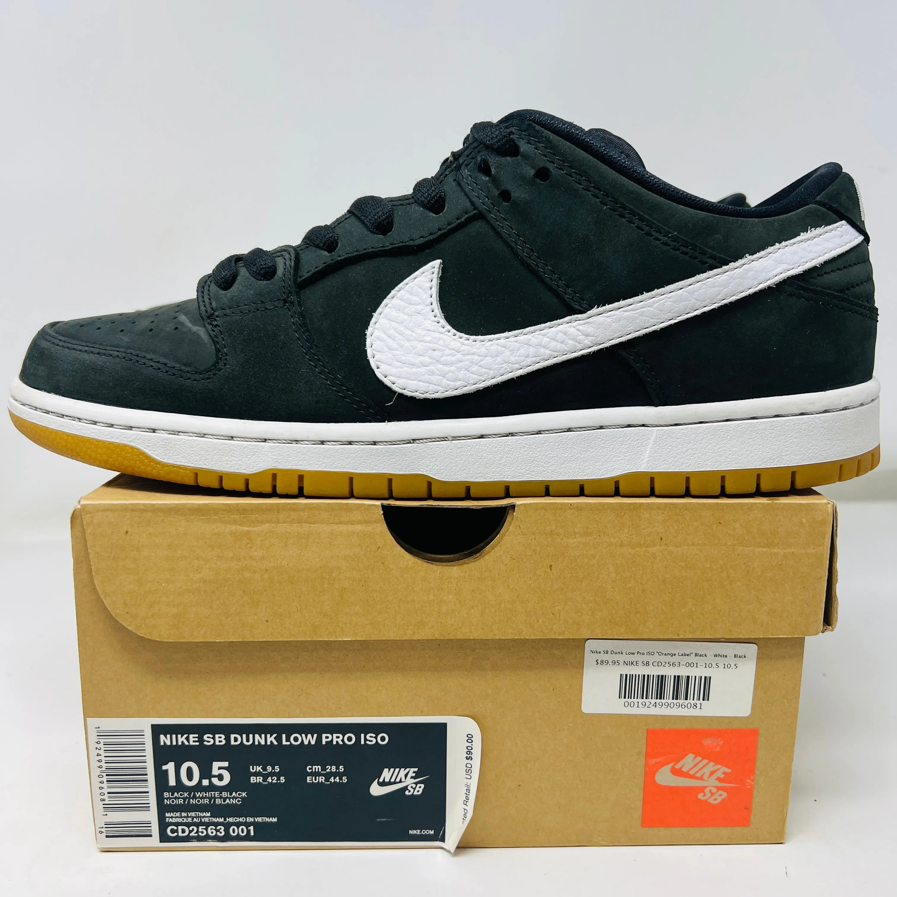 Nike SB Dunk Low Orange Label Black White Gum (2019)