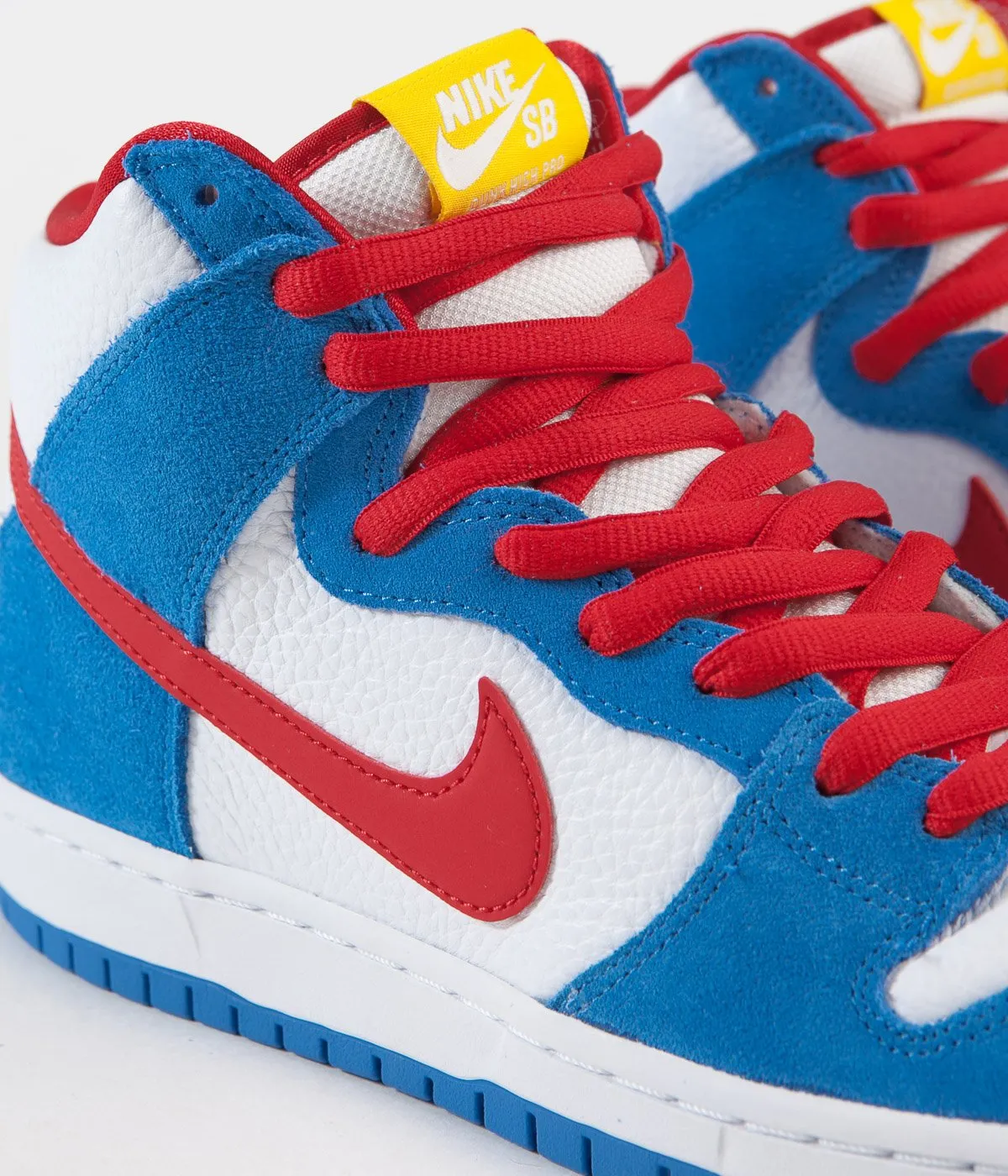 Nike SB Orange Label Dunk High Pro Shoes - Light Photo Blue / University Red