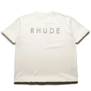 Rhude Distressed Logo Tee - Vintage White