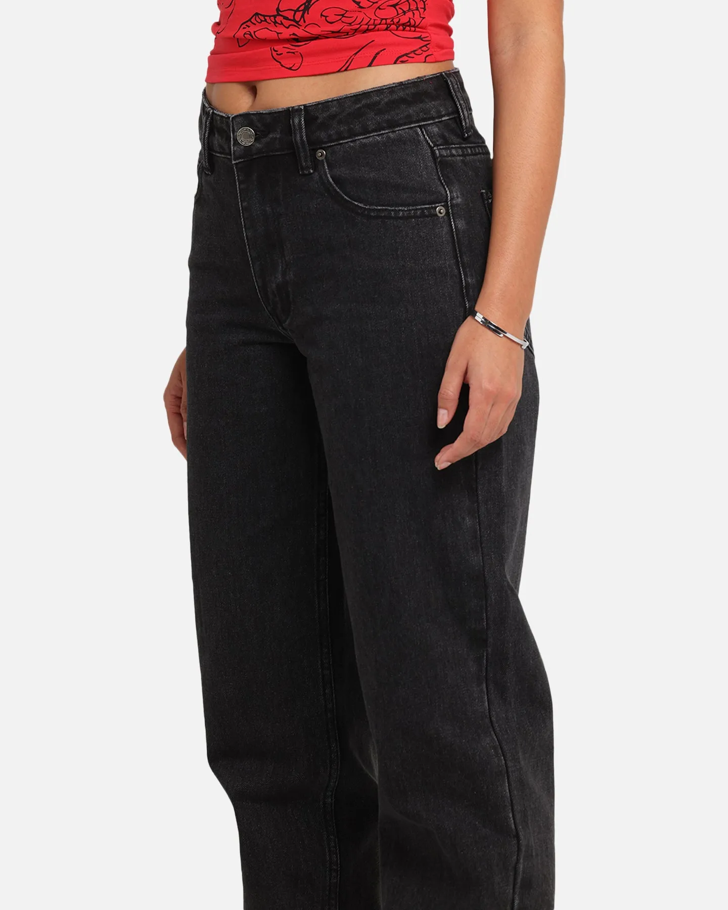 XXIII Women's High Rise Relaxed Jeans Washed Black